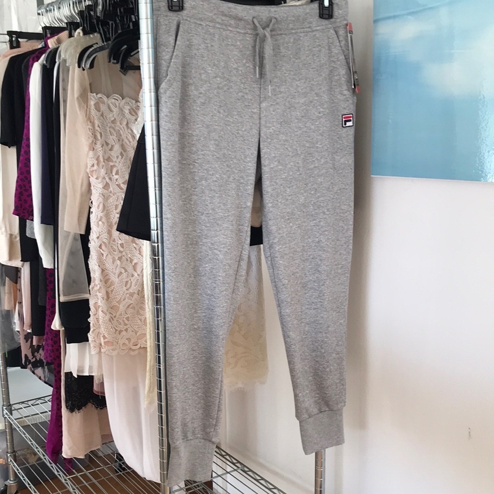 FILA NWT Gray Track Pants with Elastic Cuffs Size Medium